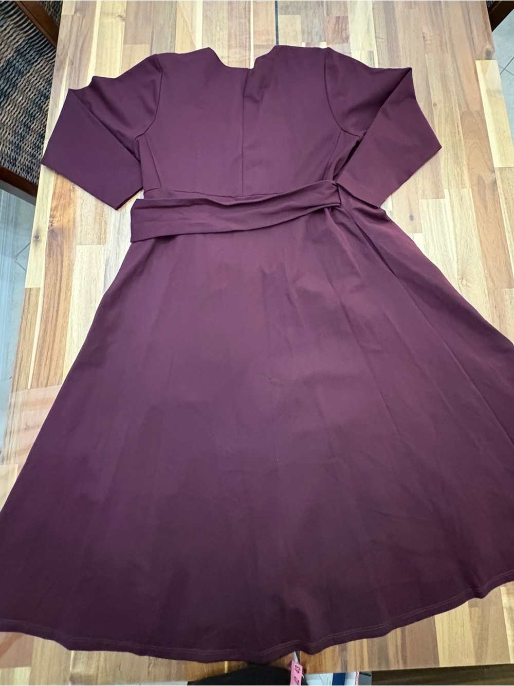 RED NWOT Plus Sz 4C (US 18) Pari Passu Belinda Ponte Dress Wrap Dress Waist Tie - Picture 13 of 13